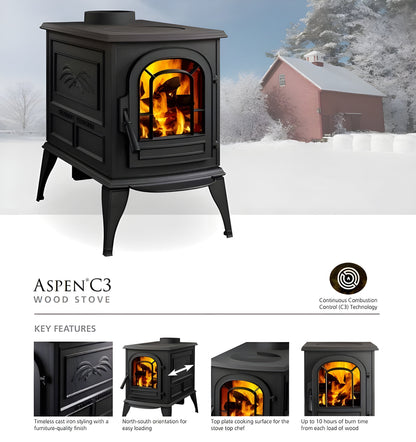 Vermont Castings Aspen C3 Wood Burning Stove - 0002505