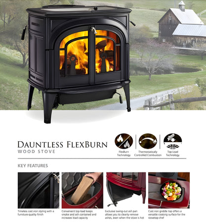 Vermont Castings Dauntless Flexburn Wood Burning Stove w/ 30% Tax Credit Eligibility -  0002235