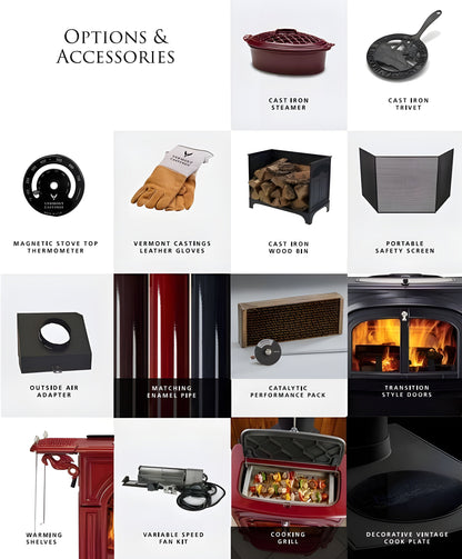 Vermont Castings Dauntless Flexburn Wood Burning Stove w/ 30% Tax Credit Eligibility -  0002235