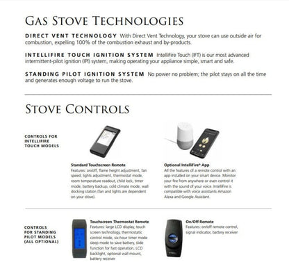 Vermont Castings Intrepid Direct Vent Gas Stove with IntelliFire Touch Ignition System - INDVR-IFT-CB