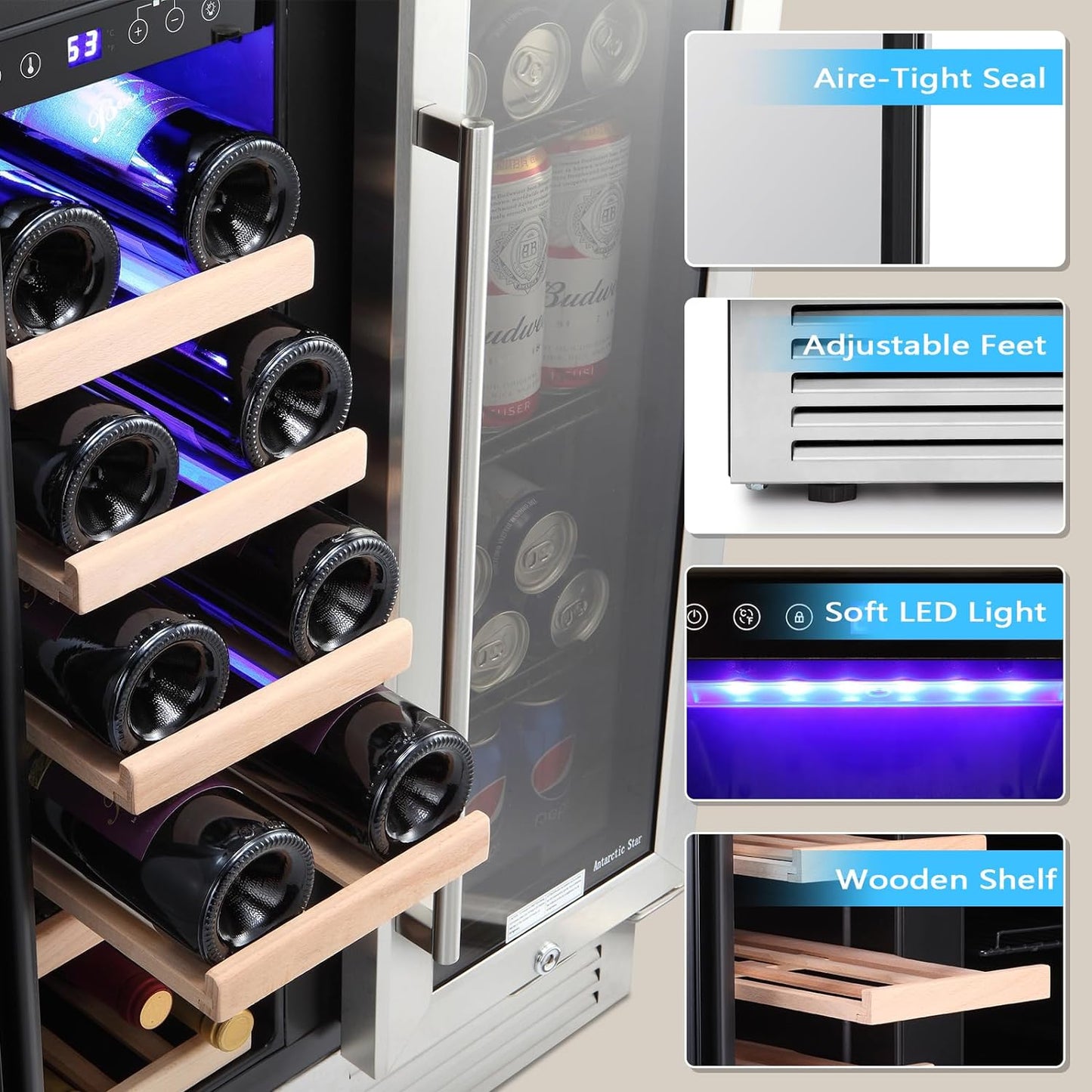 Antarctic Star 24 Inch Wine and Beverage Refrigerator - W51115