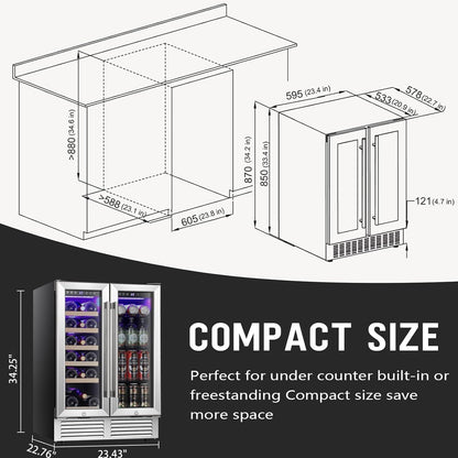 Antarctic Star 24 Inch Wine and Beverage Refrigerator - W51115
