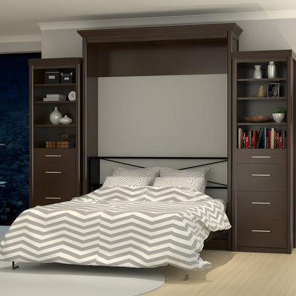 Queen Murphy Bed w/ Storage Cabinets, Walnut, by Leto Muro