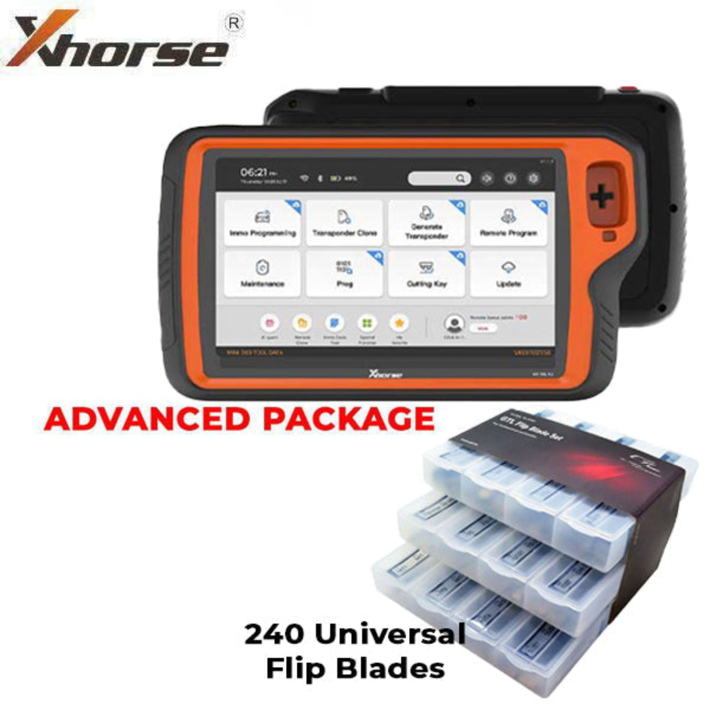 Xhorse VVDI Key Tool PLUS Tablet, Advanced Package + 240 Flip Blades for Xhorse & KEYDIY Remotes – XHS-KTPPAD-LT81