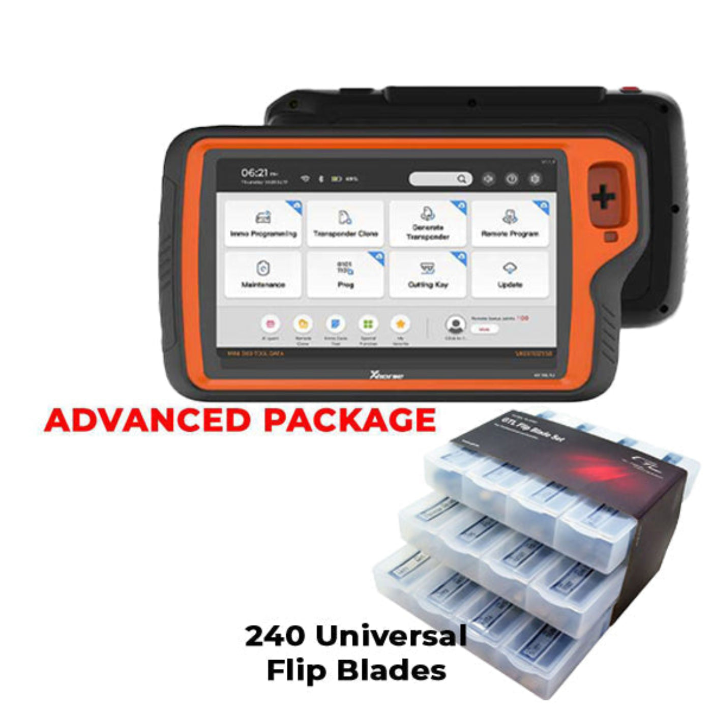 Xhorse VVDI Key Tool PLUS Tablet, Advanced Package + 240 Flip Blades for Xhorse & KEYDIY Remotes – XHS-KTPPAD-LT81