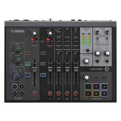 Yamaha AG08 Live Streaming Mixer and USB Audio Interface - AG08B