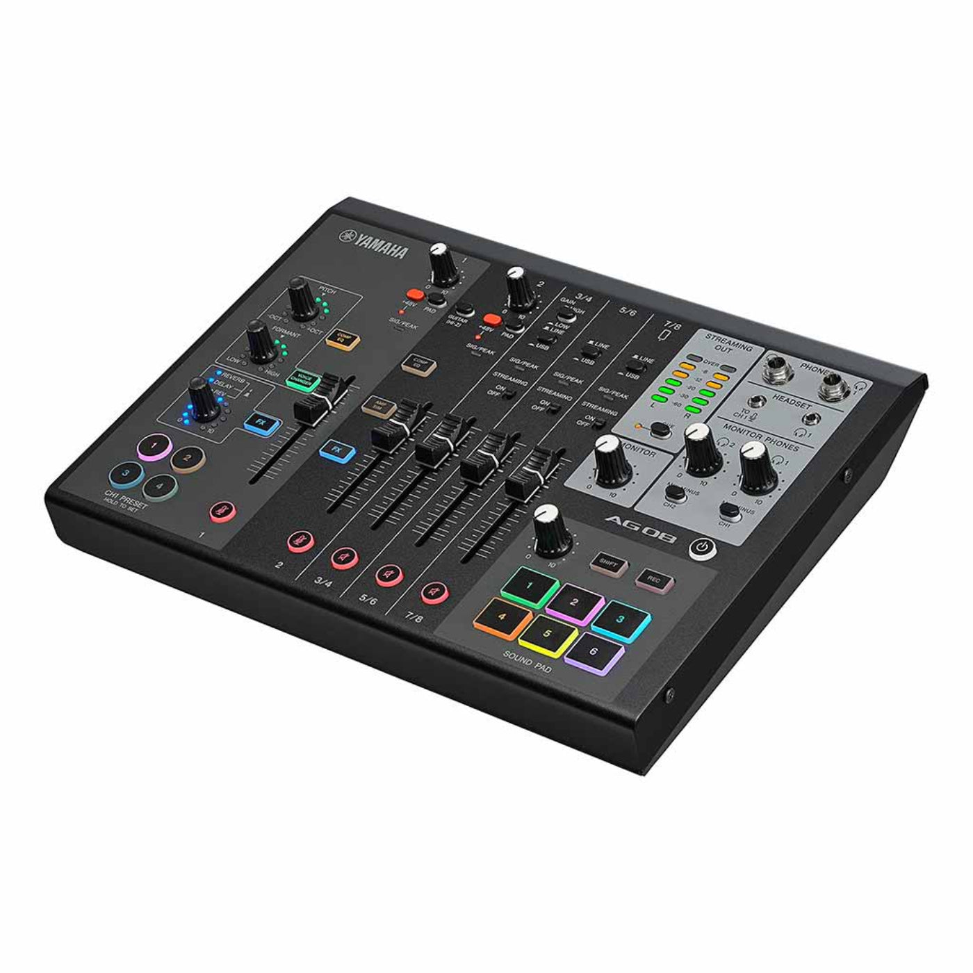 Yamaha AG08 Live Streaming Mixer and USB Audio Interface - AG08B