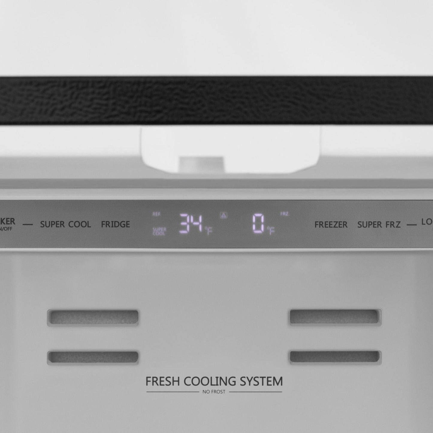 ZLINE 36 In. Autograph 22.5 cu. ft. Refrigerator with Ice Maker in Fingerprint Resistant Black Stainless Steel and Champagne Bronze Accents, RFMZ-36-BS-CB