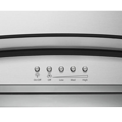 WHIRLPOOL WVW75UC0DS 30" Modern Glass Wall Mount Range Hood - WVW75UC0DS-KT