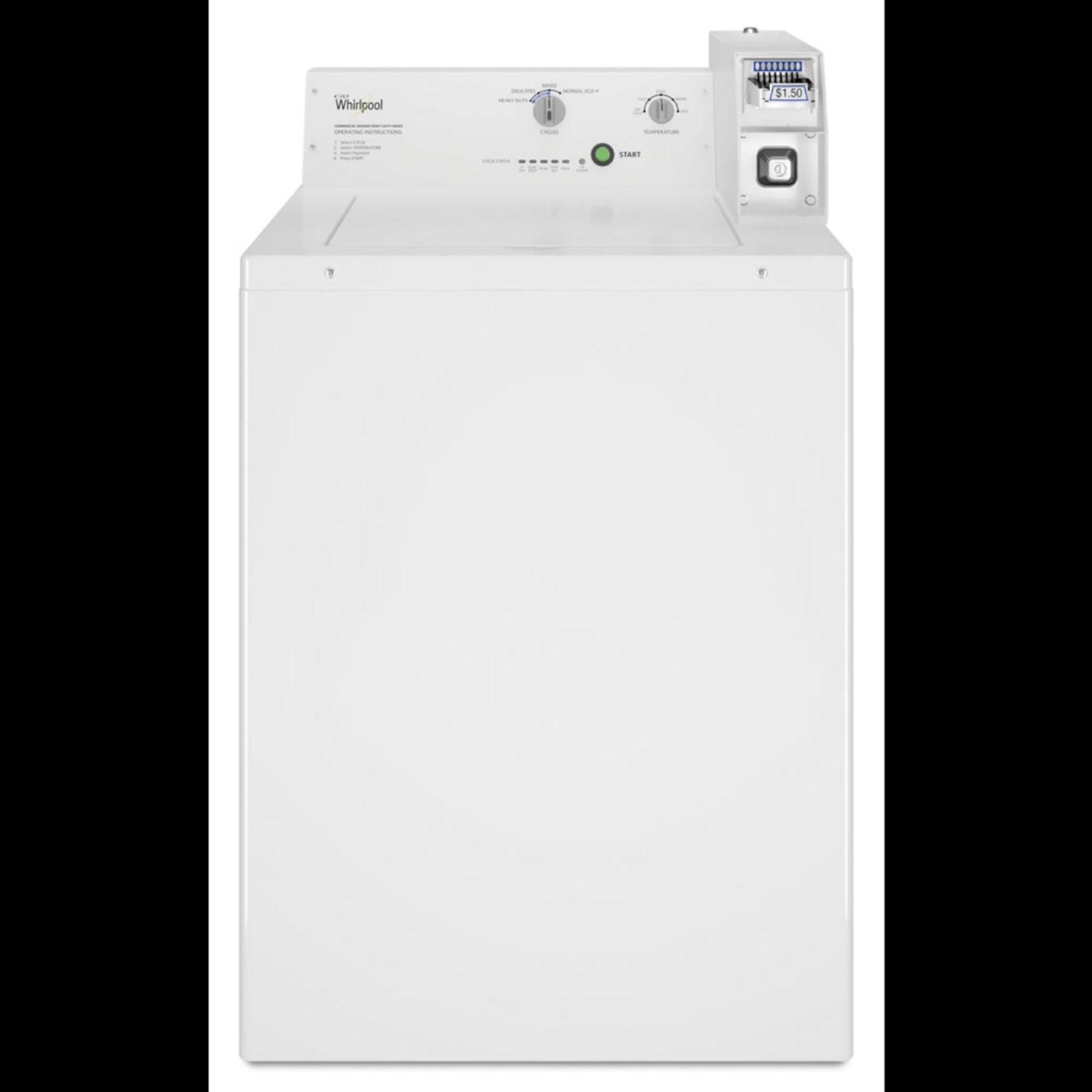 WHIRLPOOL Commercial Top-Load Washer, Coin Equipped White - CAE2745FQ-KT