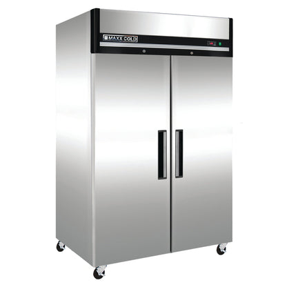 Maxx Cold Double Door Reach-In Refrigerator, Top Mount, 54"W, 49 cu. ft. Storage Capacity, in Stainless Steel - MCRT-49FDHC