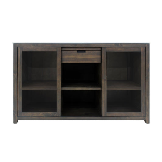 Brama by Vinotemp Wood Wine Credenza, in Brown Mahogany - VT-CREDMOD-BR-W