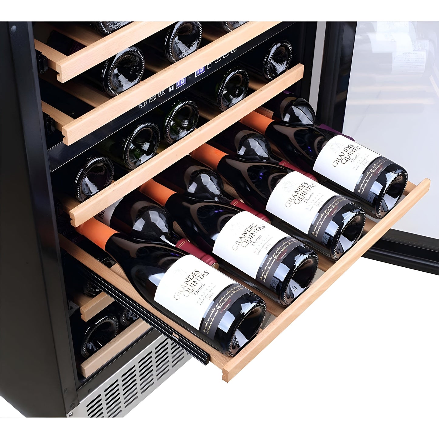 AOBOSI 24 Inch Dual Zone Wine Cooler Holds 46 Bottles - JC-145B