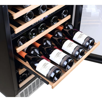 AOBOSI 24 Inch Dual Zone Wine Cooler Holds 46 Bottles - JC-145B
