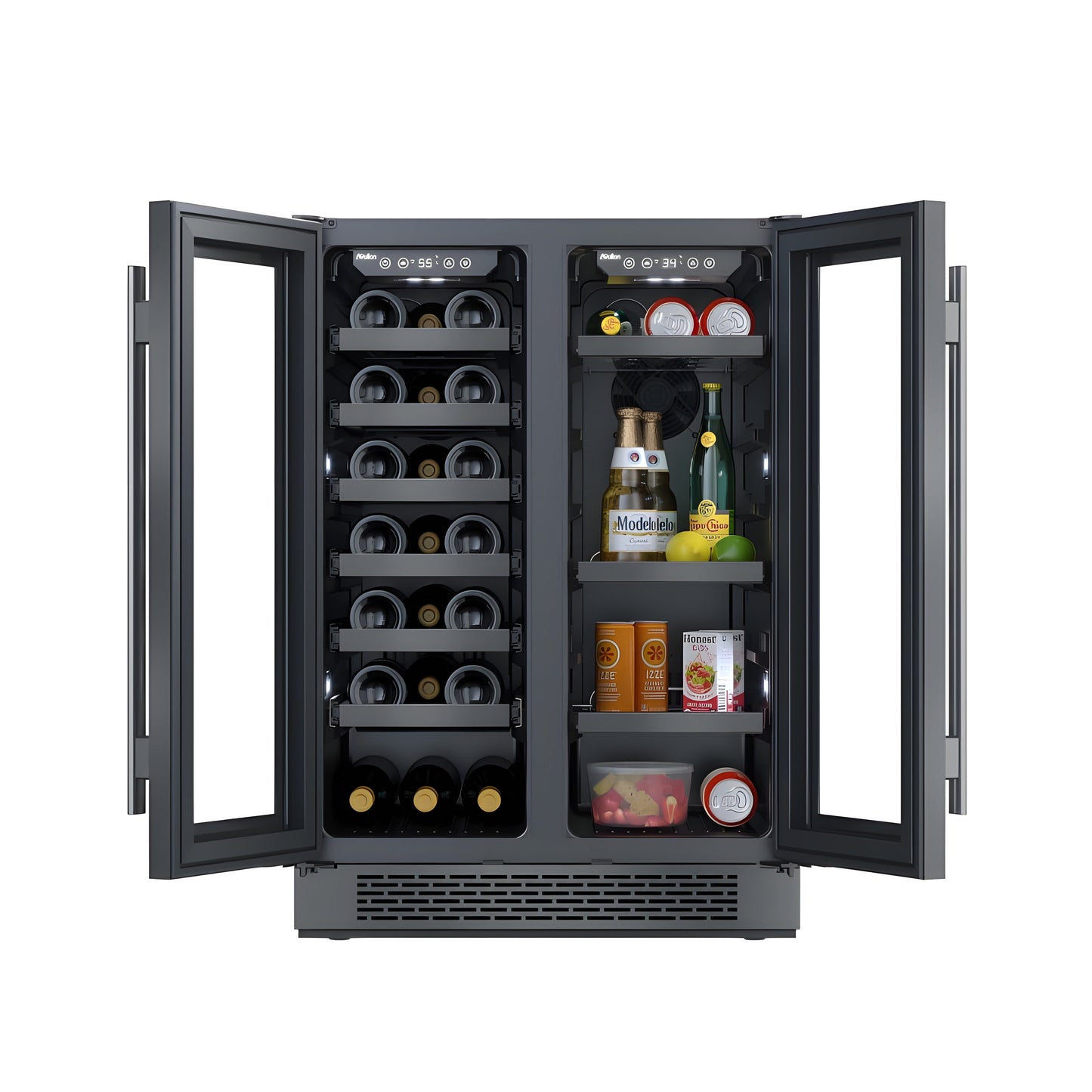 Avallon 24 Inch Wide 21 Bottle Capacity and 64 Can Capacity Undercounter Wine and Beverage Cooler - AWBC242GGFDBLSS