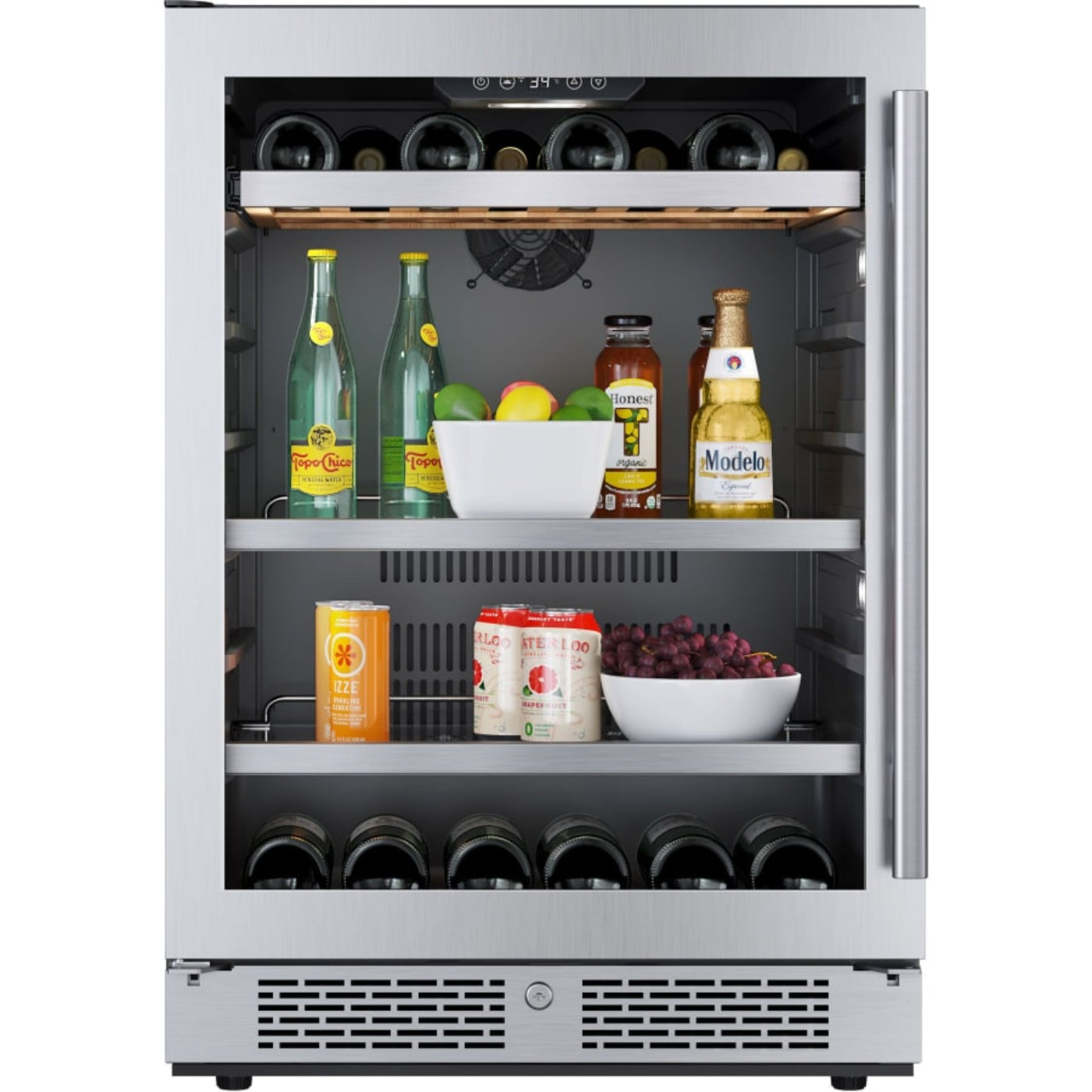 Avallon 24 Inch Wide 14 Bottle Capacity and 82 Can Capacity Panel Ready Wine and Beverage Cooler - AWBC242SGLH - AWBC242SGLH