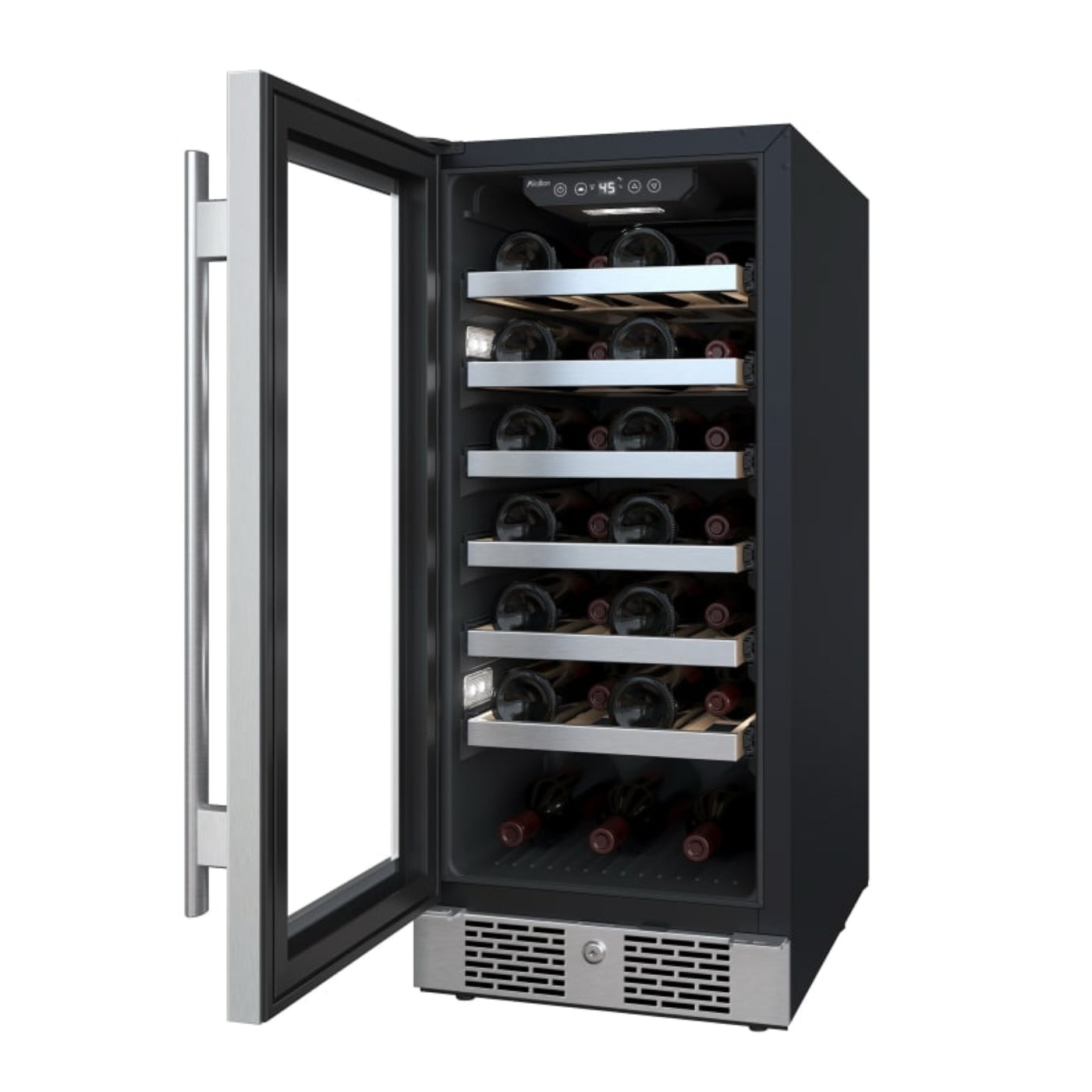 Avallon 15 Inch Wide 27 Bottle Capacity Single Zone Wine Cooler with Left Swing Door - AWC152SZLH