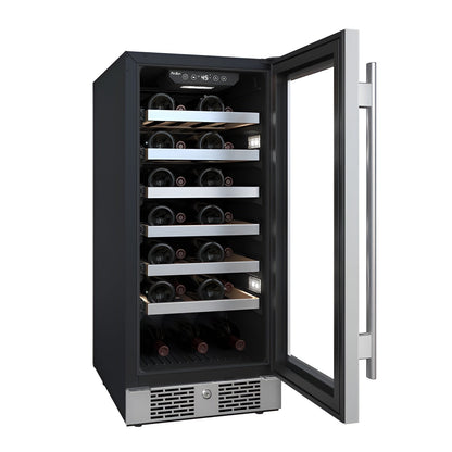 Avallon 15 Inch Wide 27 Bottle Capacity Single Zone Wine Cooler with Right Swing Door - AWC152SZRH