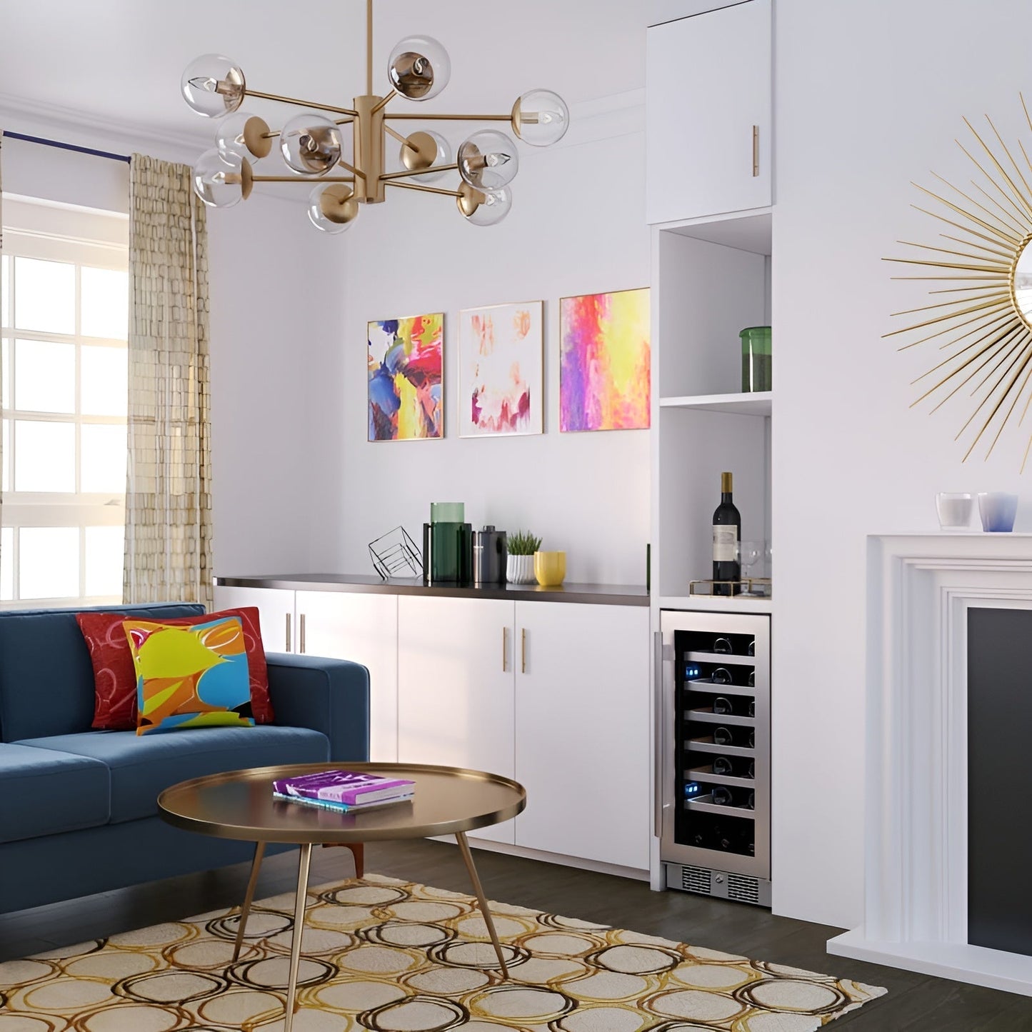 Avallon 15 Inch Wide 27 Bottle Capacity Single Zone Wine Cooler with Right Swing Door - AWC152SZRH