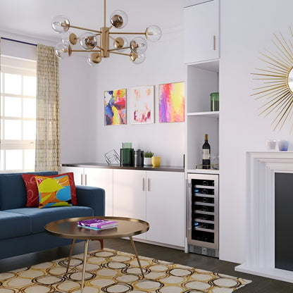 Avallon 15 Inch Wide 27 Bottle Capacity Single Zone Wine Cooler with Right Swing Door - AWC152SZRH