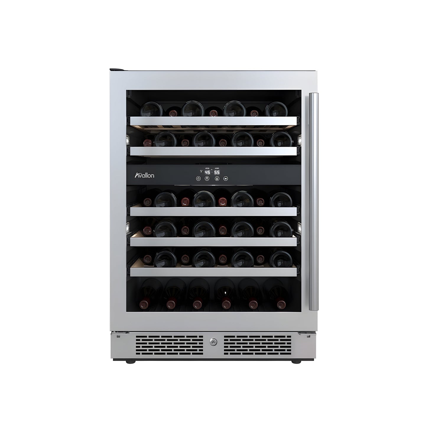 Avallon 24 Inch Wide 45 Bottle Capacity Dual Zone Wine Cooler with Left Swing Door - AWC242DZLH