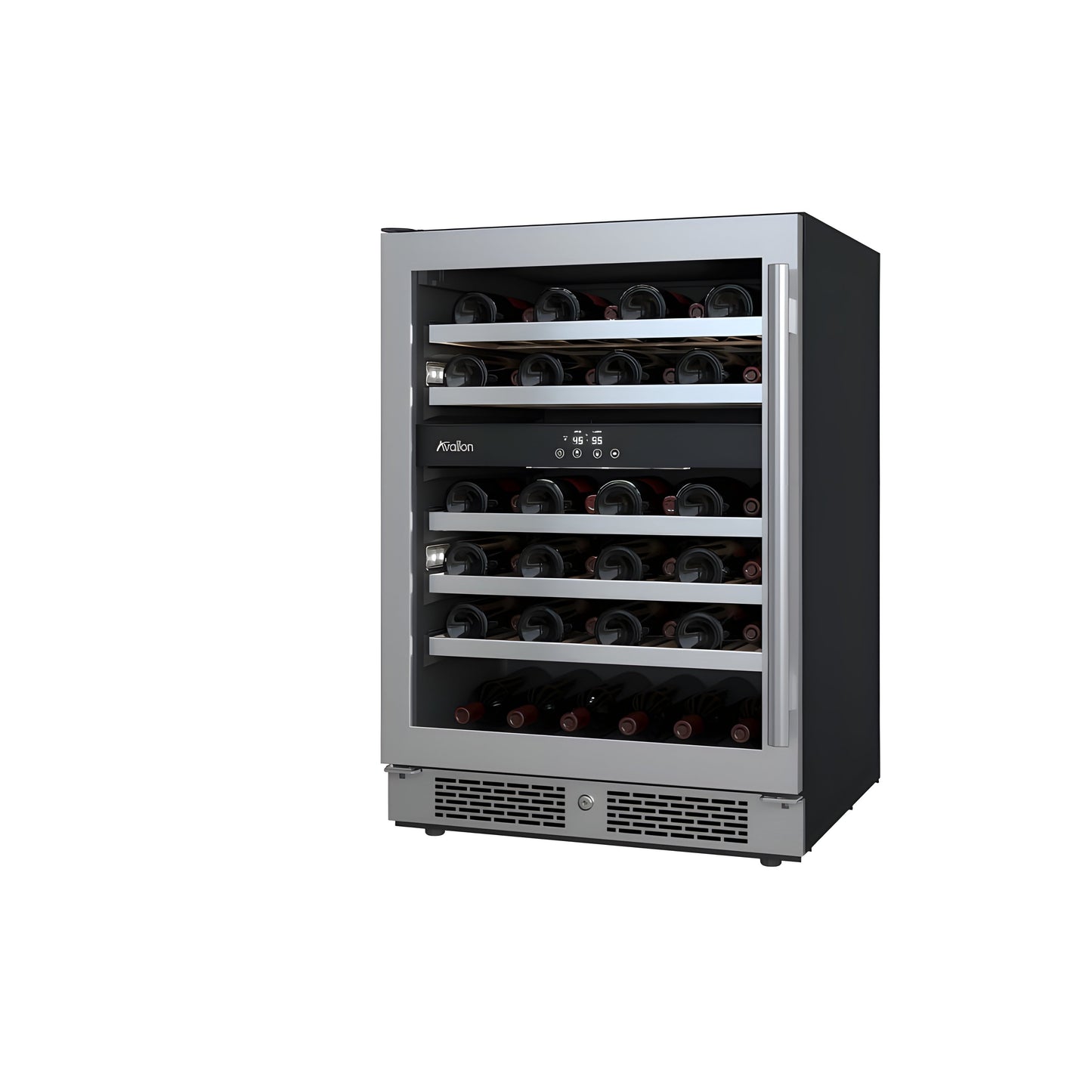 Avallon 24 Inch Wide 45 Bottle Capacity Dual Zone Wine Cooler with Left Swing Door - AWC242DZLH