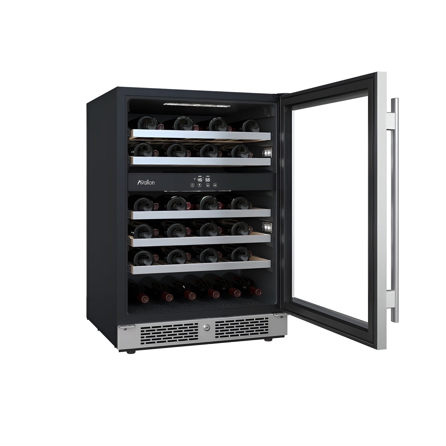 Avallon 24 Inch Wide 46 Bottle Capacity Dual Zone Wine Cooler with Right Swing Door - AWC242DZRH