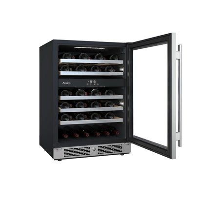 Avallon 24 Inch Wide 46 Bottle Capacity Dual Zone Wine Cooler with Right Swing Door - AWC242DZRH