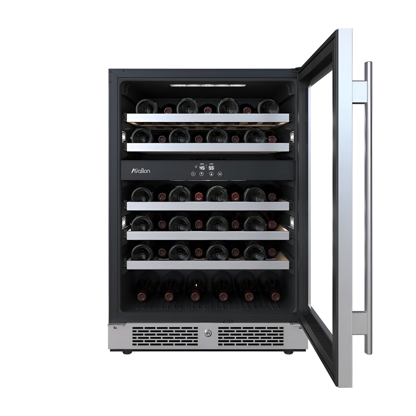 Avallon 24 Inch Wide 46 Bottle Capacity Dual Zone Wine Cooler with Right Swing Door - AWC242DZRH