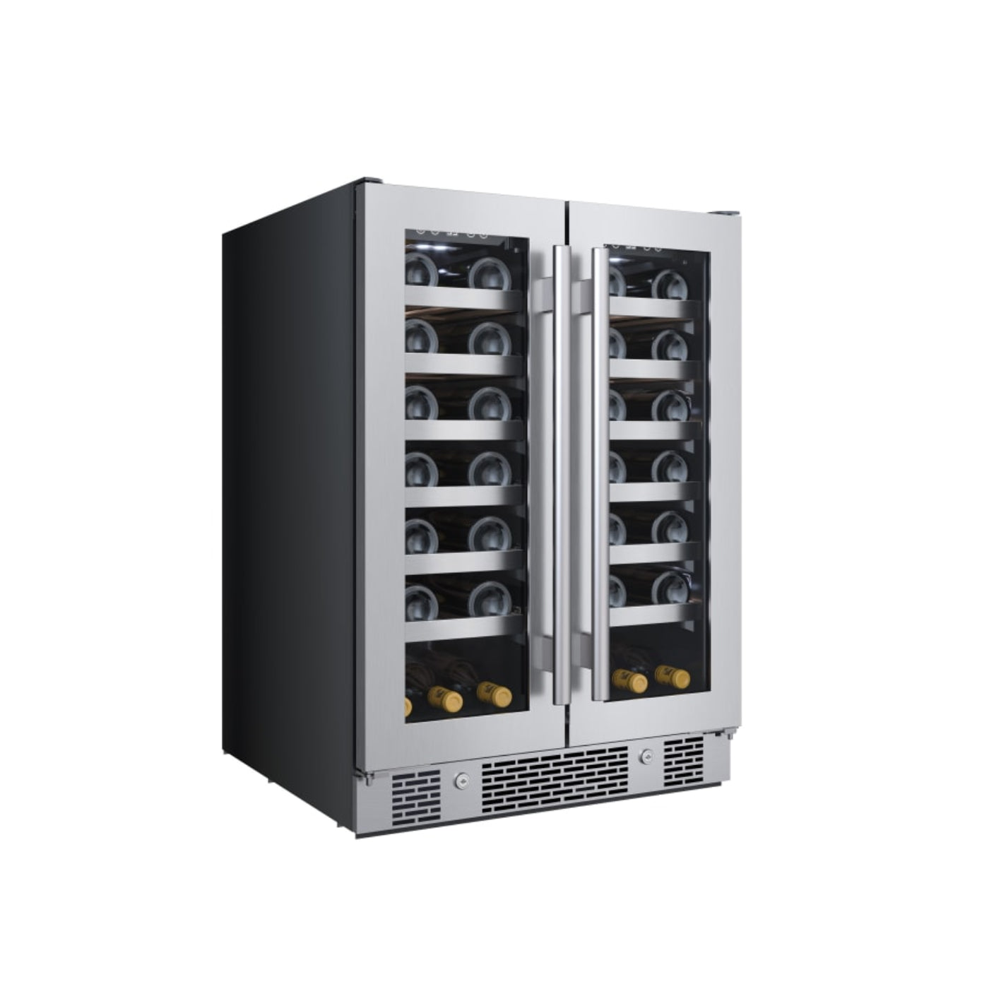 Avallon 24 Inch Wide 42 Bottle Capacity French Door Wine Cooler with LED Lighting - AWC242FD