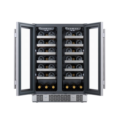 Avallon 24 Inch Wide 42 Bottle Capacity French Door Wine Cooler with LED Lighting - AWC242FD
