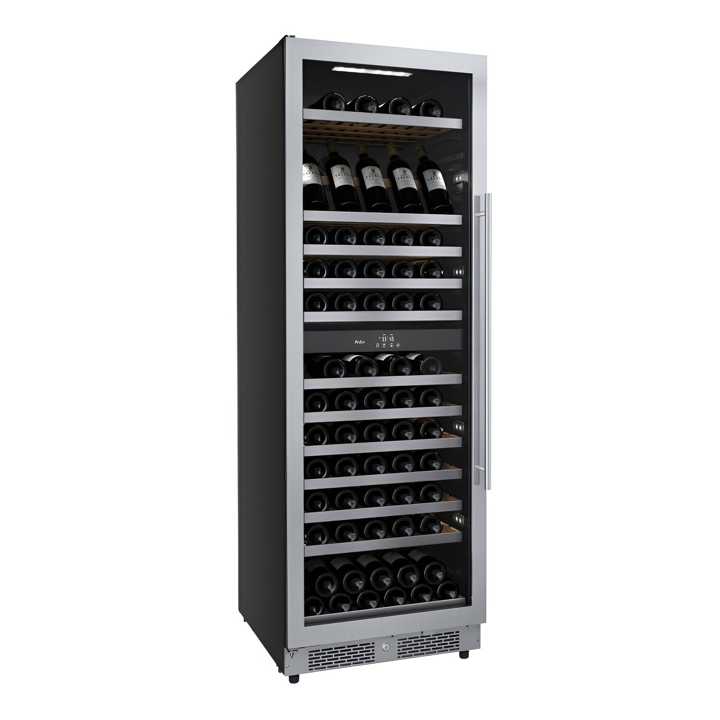 Avallon 24 Inch Wide 140 Bottle Capacity Built-In or Free Standing Wine Cooler with Wood Shelves, Dual Zone Cooling, Door Alarm, Door Lock and Energy Star Rated - AWC243TDZLHA
