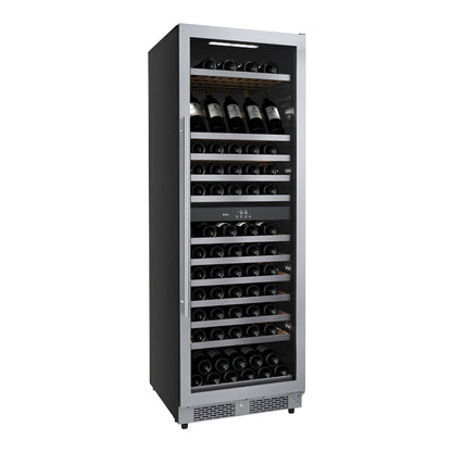 Avallon 24 Inch Wide 140 Bottle Capacity Built-In or Free Standing Wine Cooler with Wood Shelves, Dual Zone Cooling, Door Alarm, Door Lock and Energy Star Rated - AWC243TDZRHA
