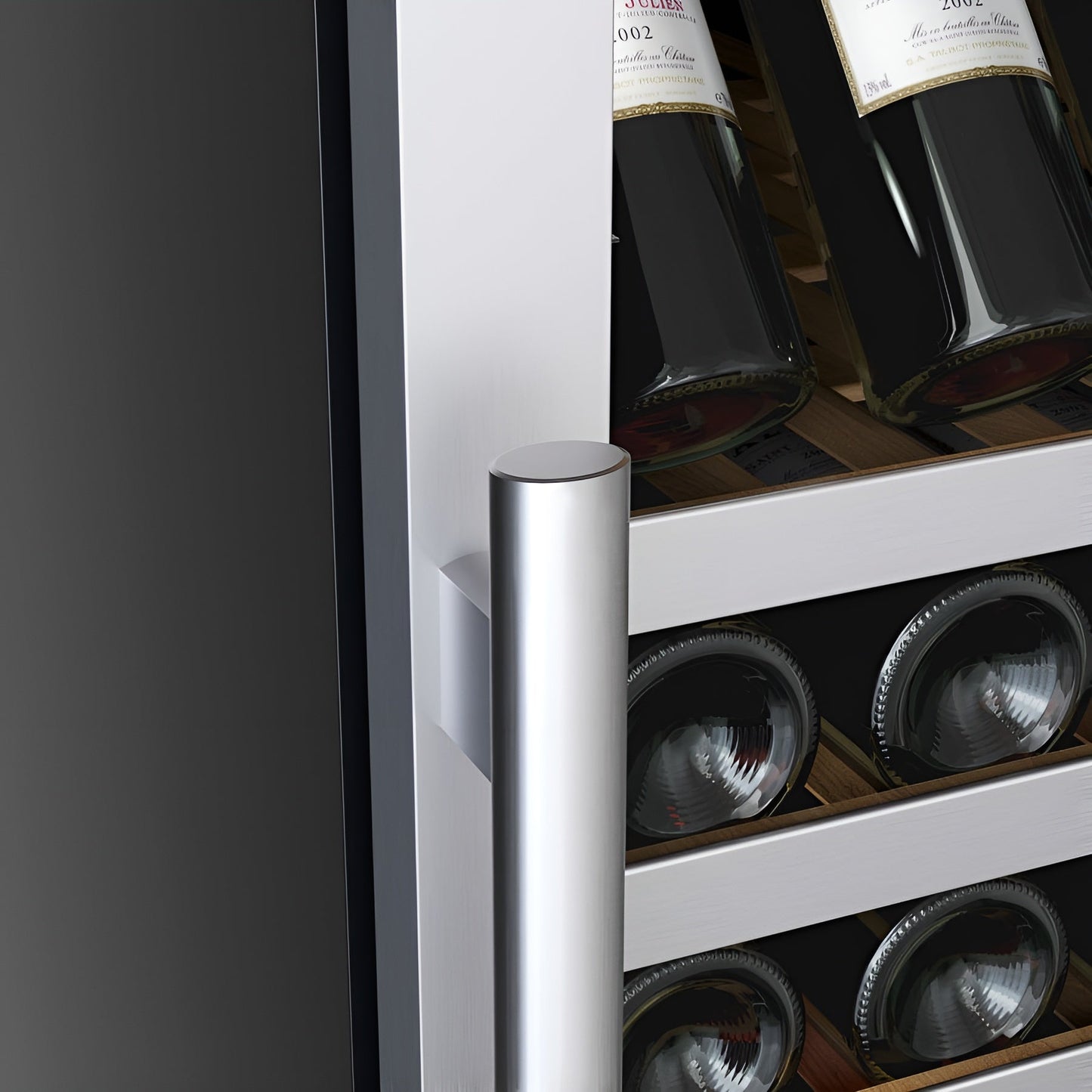 Avallon 24 Inch Wide 140 Bottle Capacity Built-In or Free Standing Wine Cooler with Wood Shelves, Dual Zone Cooling, Door Alarm, Door Lock and Energy Star Rated - AWC243TDZRHA