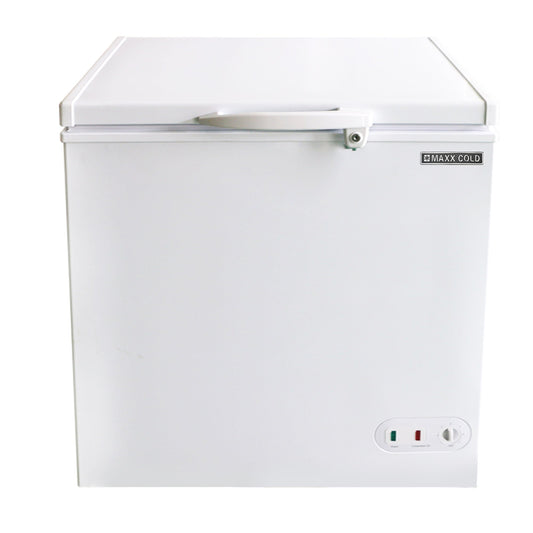 Maxx Cold Compact Chest Freezer with Solid Top, 30.4"W, 5.2 cu. ft. Storage Capacity, Locking Lid, Garage Ready, in White - MXSH5.2SHC