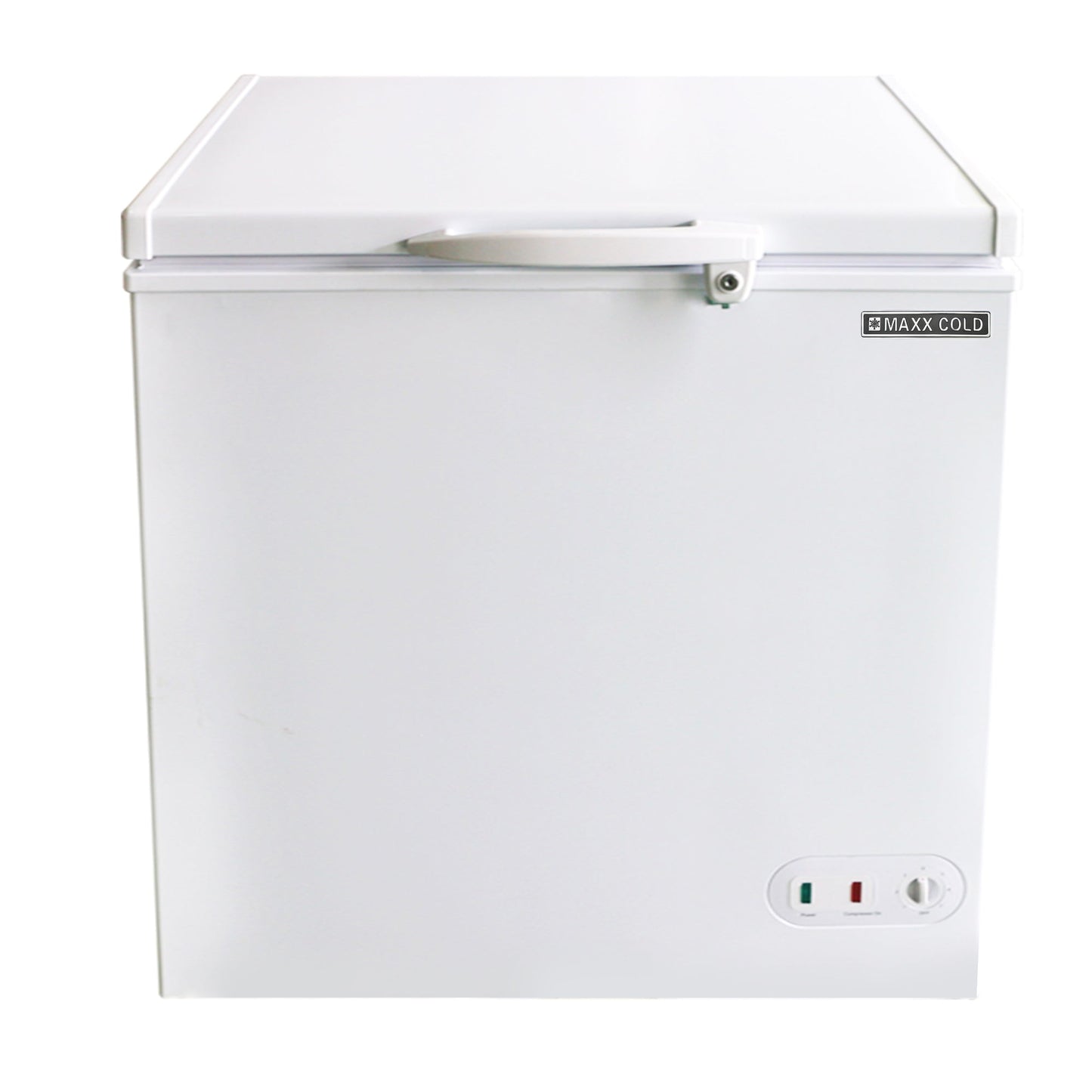 Maxx Cold Compact Chest Freezer with Solid Top, 30.4"W, 5.2 cu. ft. Storage Capacity, Locking Lid, Garage Ready, in White - MXSH5.2SHC