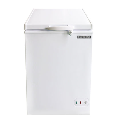 Maxx Cold Compact Chest Freezer with Solid Top, 22.8"W, 3.4 cu. ft. Storage Capacity, Locking Lid, Garage Ready, in White - MXSH3.4SHC