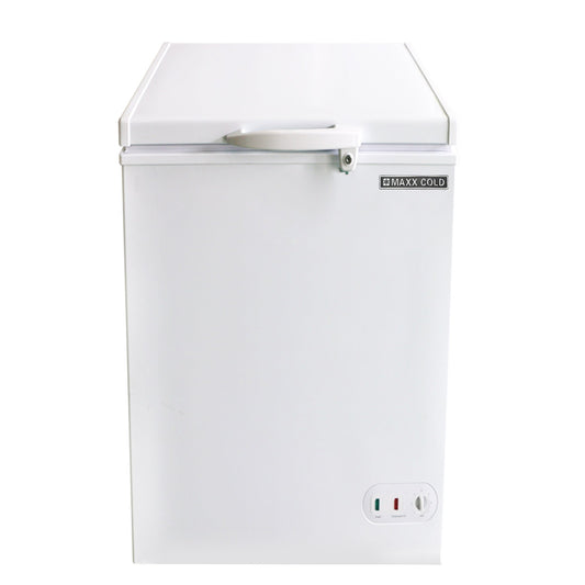 Maxx Cold Compact Chest Freezer with Solid Top, 22.8"W, 3.4 cu. ft. Storage Capacity, Locking Lid, Garage Ready, in White - MXSH3.4SHC