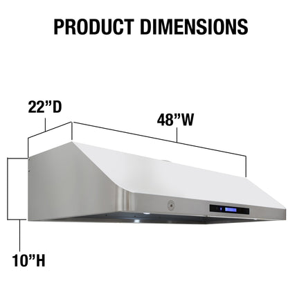 Vinotemp 48" Gas Range Hood, in Stainless Steel - BR-HD48SR