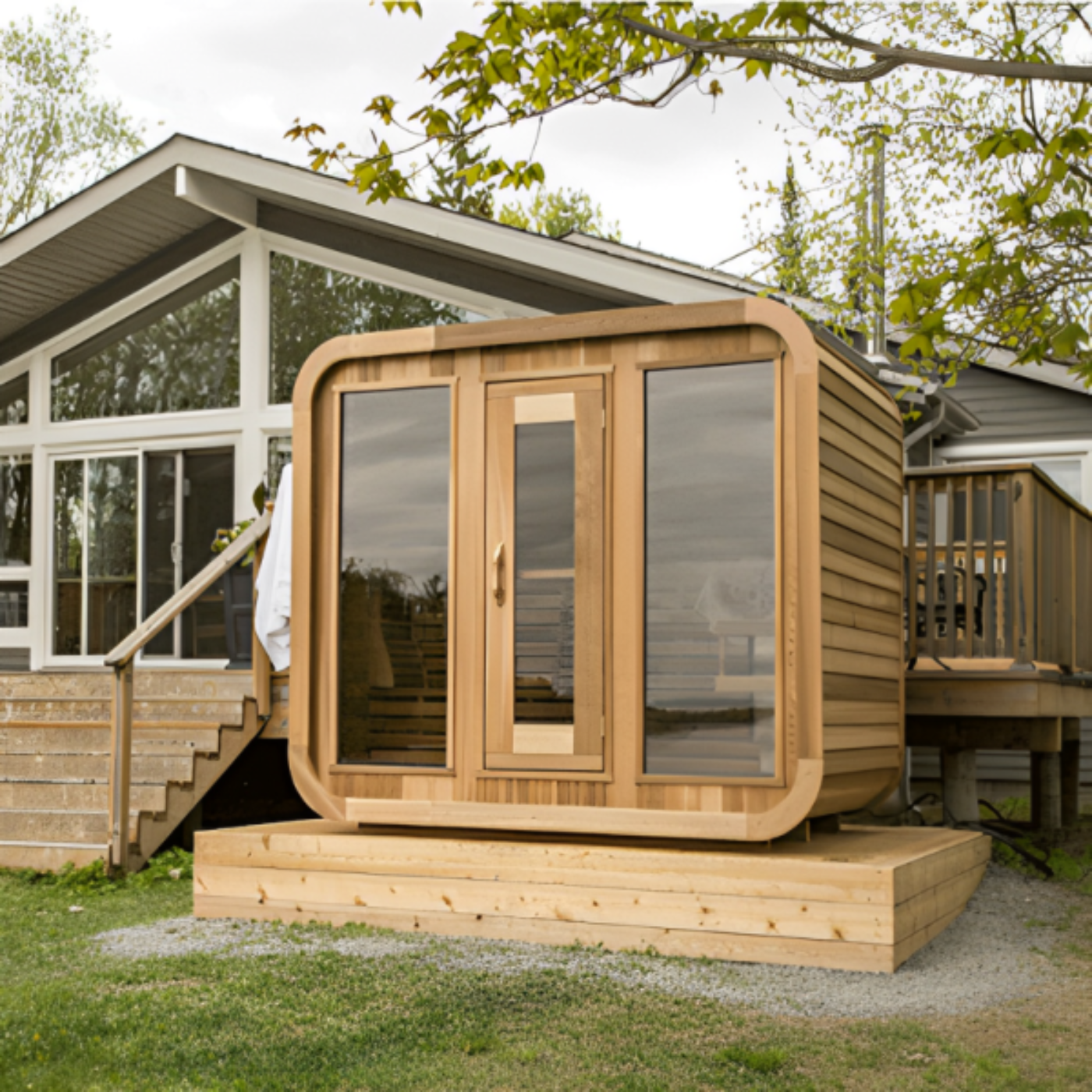 Dundalk LeisureCraft Clear Cedar Outdoor Luna Sauna - DLCCCOLS8WX6-8KW