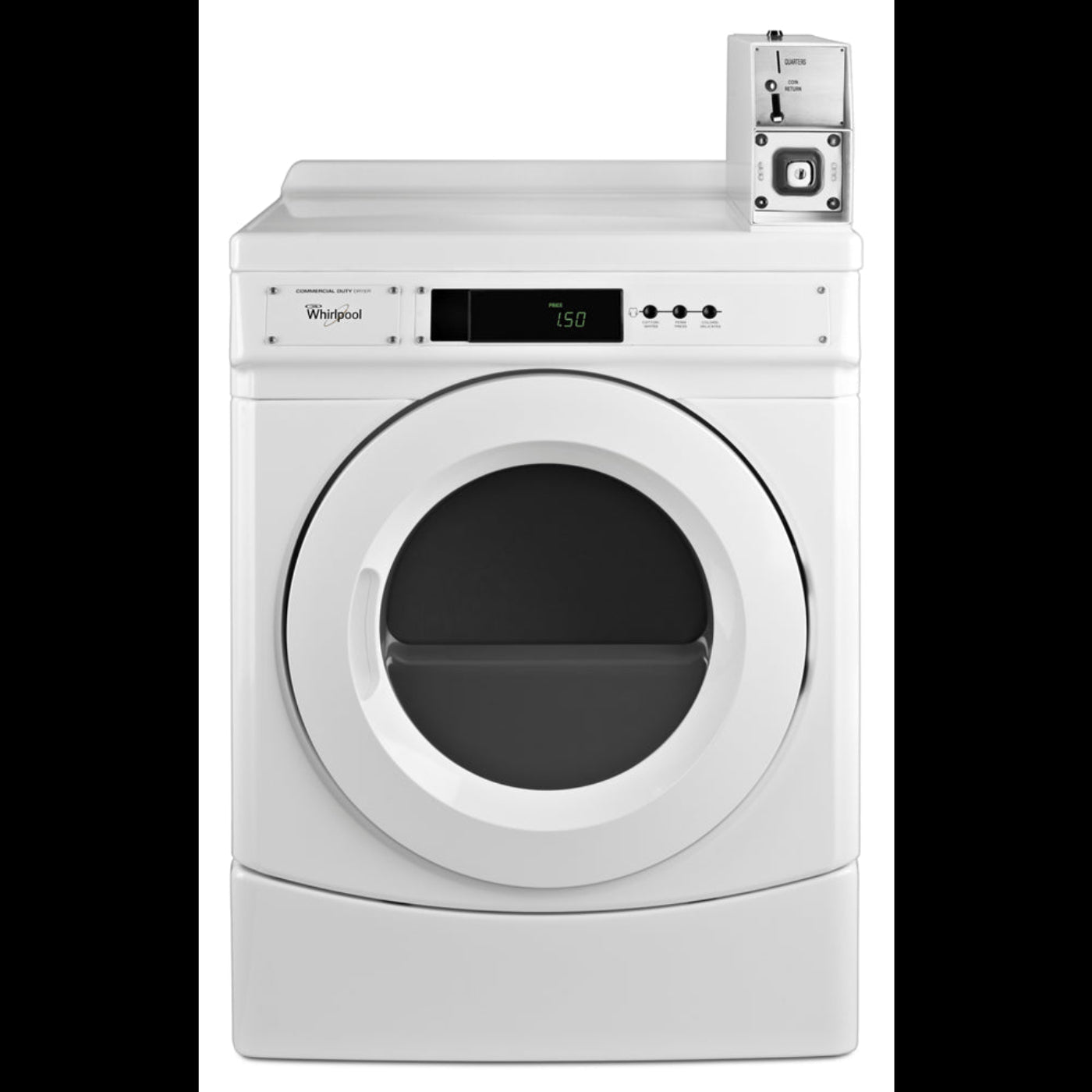 WHIRLPOOL27" Commercial Electric Front-Load Dryer Featuring Factory-Installed Coin Drop with Coin Box White - CED9150GW-KT