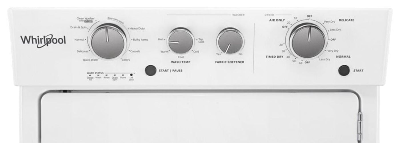 WHIRLPOOL  3.5 cu.ft Electric Stacked Laundry Center 9 Wash cycles and AutoDry - WET4027HW-KT