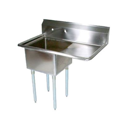 John Boos E1S8-1620-12R18 One-Compartment E-Series Sink, 18" Right Drainboard - JBE1S8162012R18