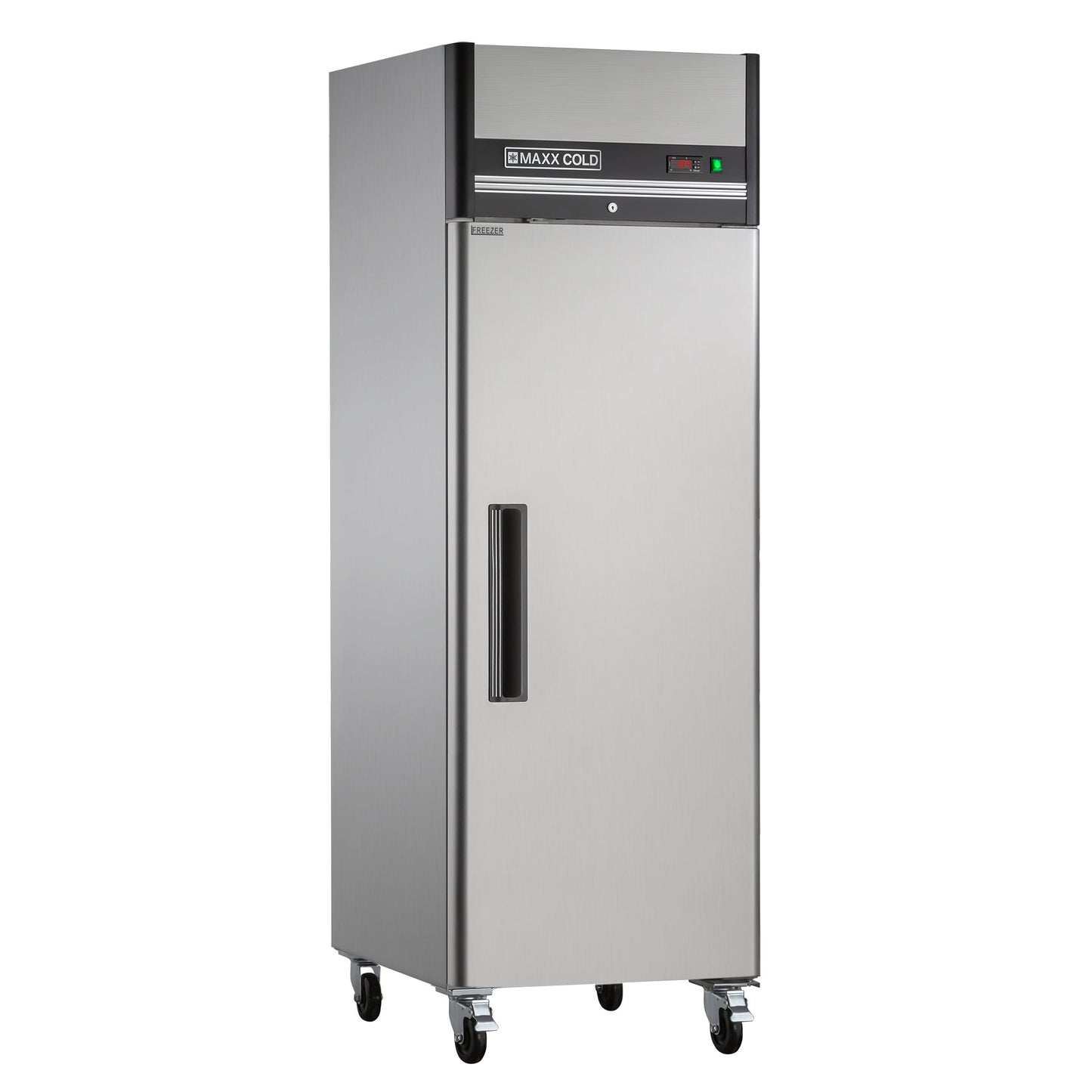 Maxx Cold Single Door Reach-in Freezer, Top Mount, 26.8"W, 23 cu. ft. Storage Capacity, Energy Star Rated, in Stainless Steel - MXCF-23FDHC