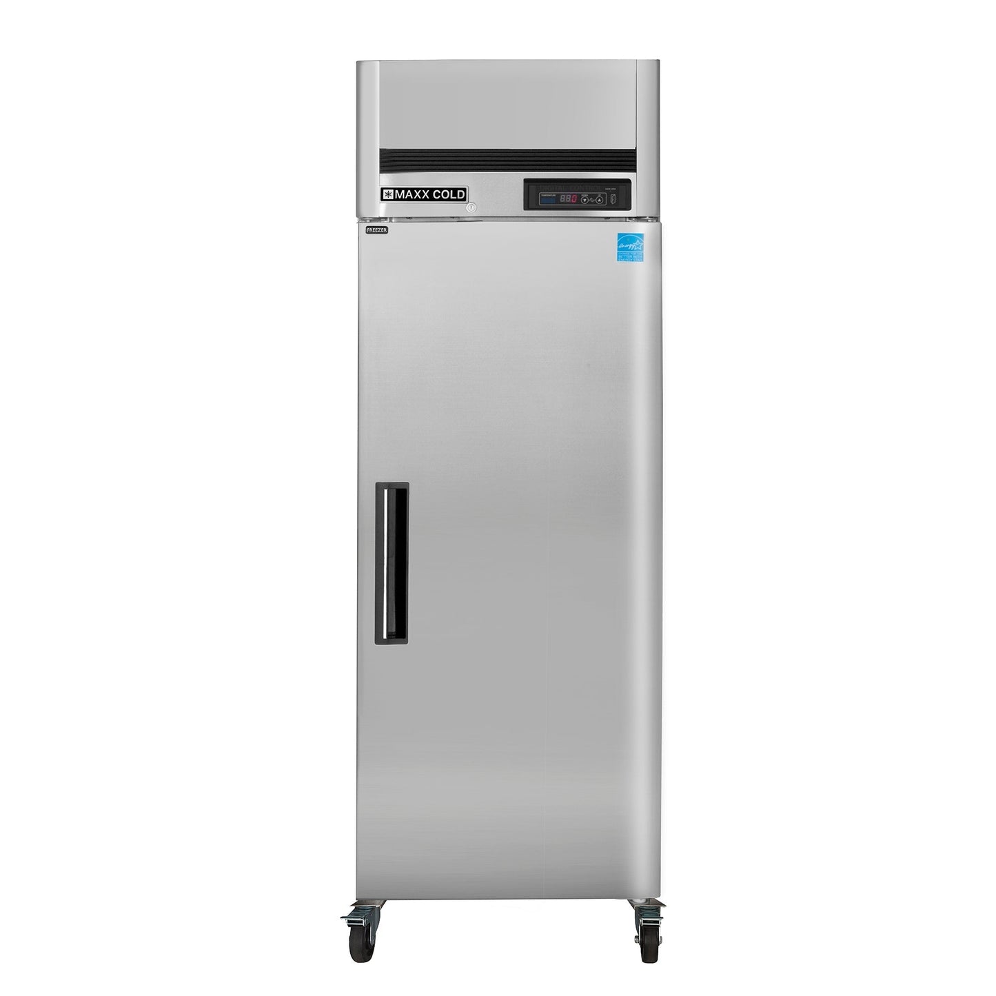 Maxx Cold Single Door Reach-In Freezer, Top Mount, 27"W, 23 cu. ft. Storage Capacity, Energy Star Rated, in Stainless Steel - MCFT-23FDHC