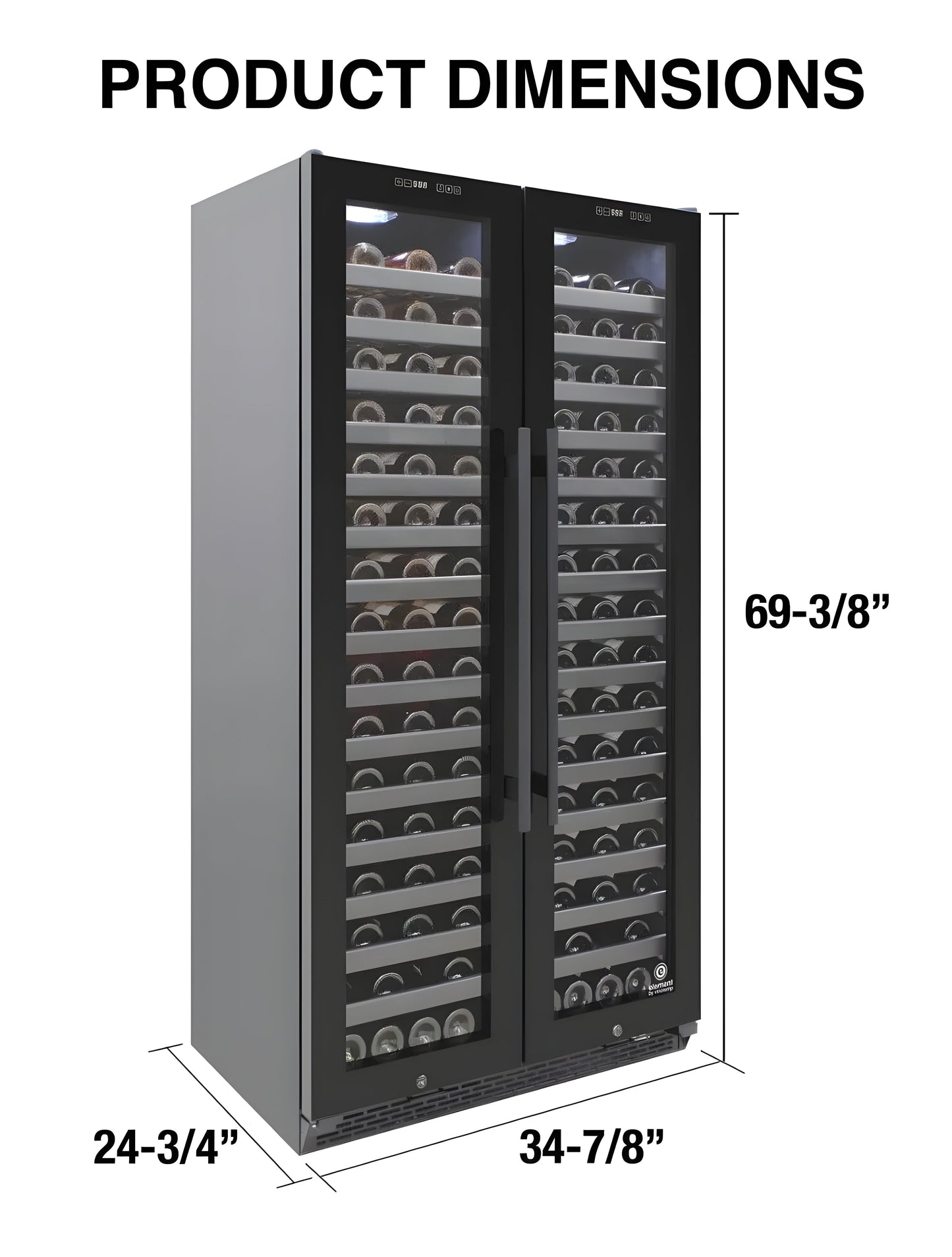 Vinotemp 36-Inch Double Door Wine Cooler - EL-36TD180