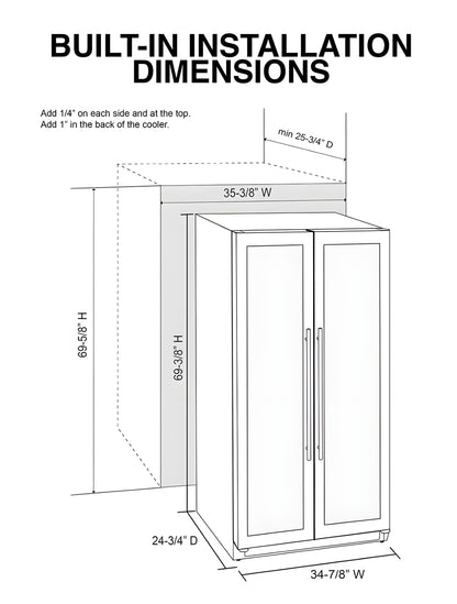 Vinotemp 36-Inch Double Door Wine Cooler - EL-36TD180