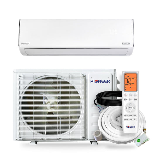 Pioneer Diamante Essenza™ 11,500 BTU 17 SEER2 115V High-Wall Ductless Mini-Split Air Conditioner Inverter Heat Pump with 16 Ft. Kit - WYT012ALUI17RL