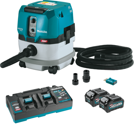 Makita 40V max XGT 2.1 Gallon HEPA Filter Dry Dust Extractor Kit AWS - GCV02PMU