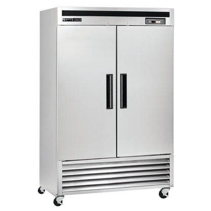 Maxx Cold Double Door Reach-In Freezer, Bottom Mount, 54"W, 49 cu. ft. Storage Capacity, Energy Star Rated, in Stainless Steel - MCF-49FDHC
